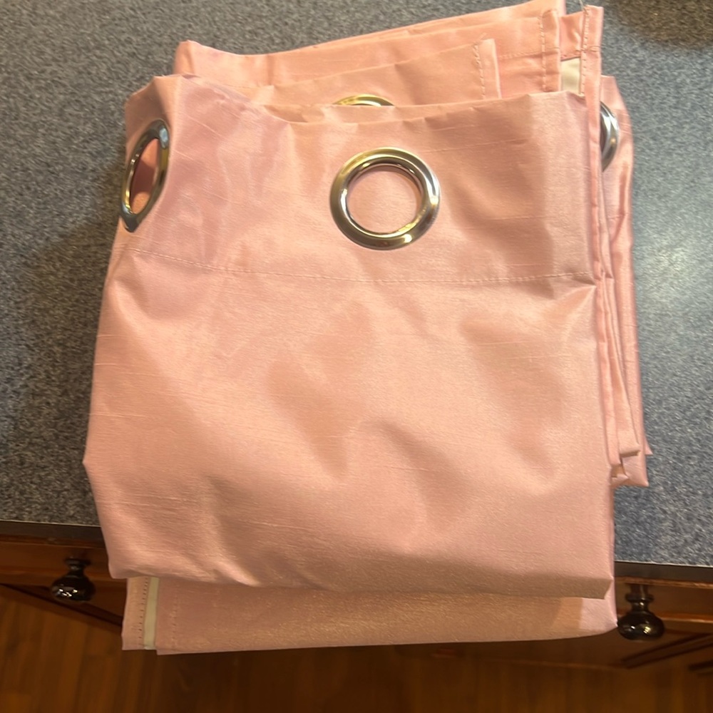 Pink full length curtains/ nursery 37x84”